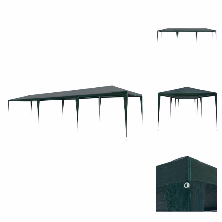 vidaXL Tenda per feste 3x9 m PE Verde - Padiglioni e tende per feste