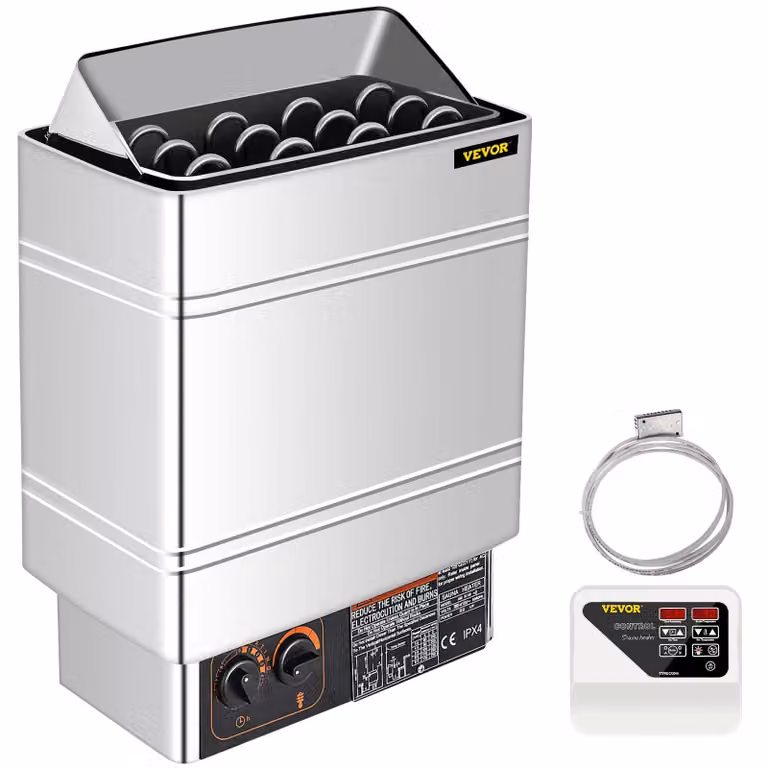Stufa per sauna da 9 kW, 380-415 V, 2 modalità, controllo esterno, sensore da 3 metri