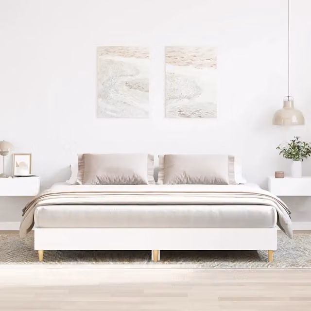 Giroletto senza Materasso-Struttura Letto Bianco 180x200 cm Legno Multistrato 116730