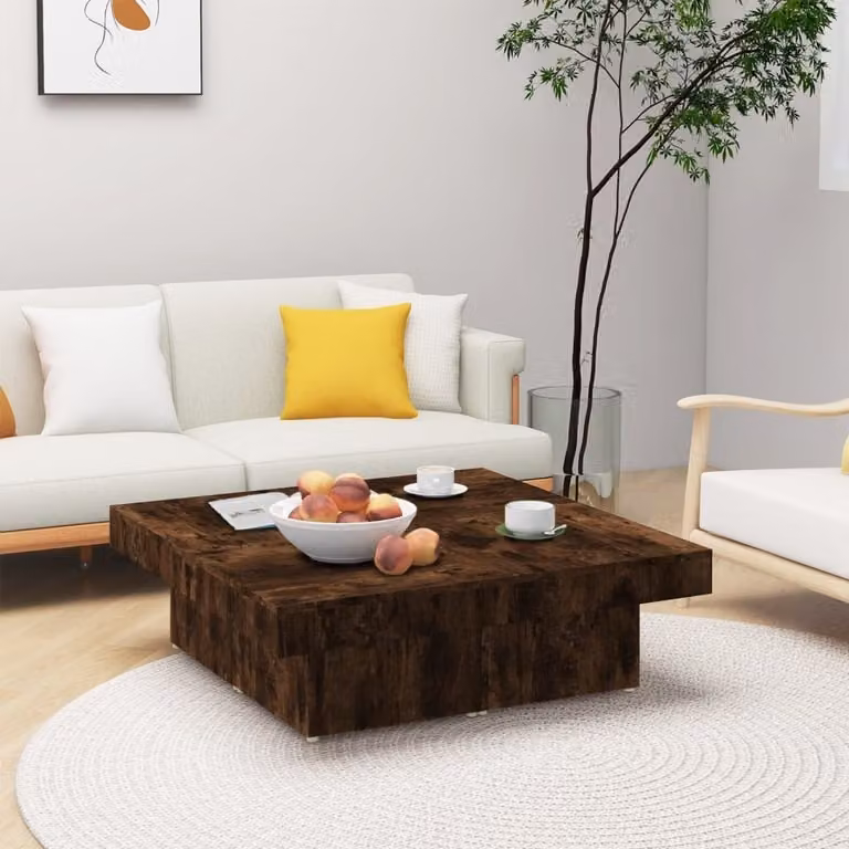 vidaXL Tavolino in rovere affumicato 90x90x28 cm in legno - Tavolino - Tavolini - Tavolino - Tavolo da divano