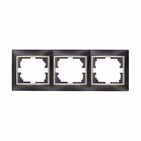 SOLERA 42959 Telaio per 3 elementi orizzontale nero e perla 225X81X10MM S.Europe, 50 W, neutro