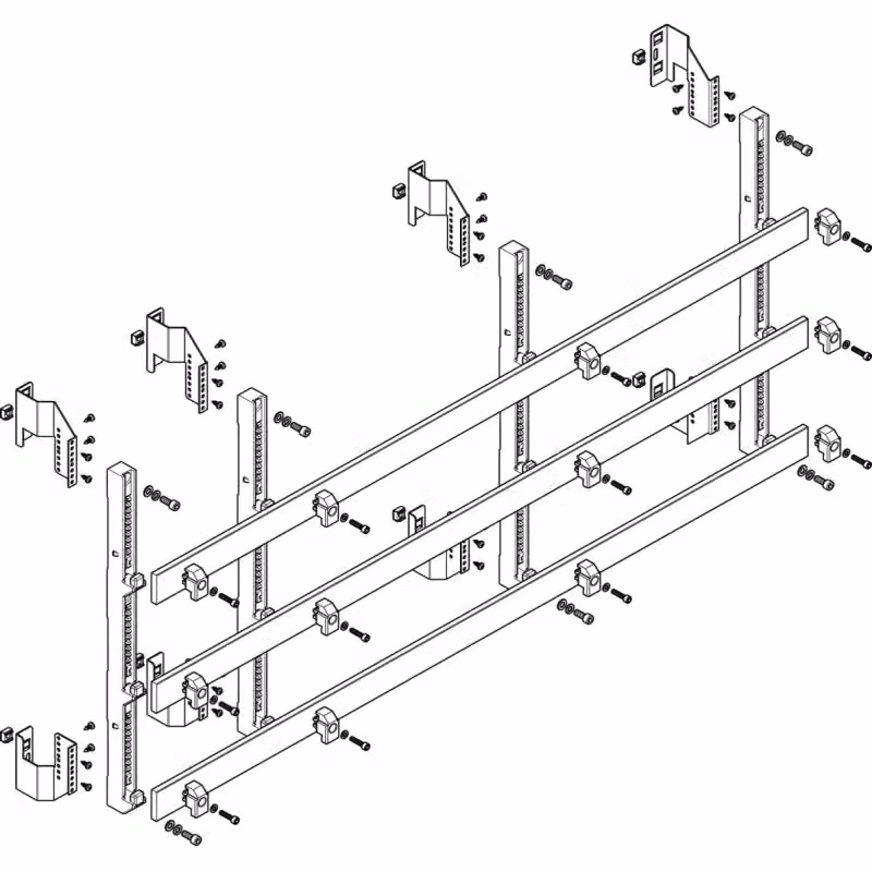 Modulo barra collettrice ABN profonda 5FB/5RE 185 mm con CU 50x10 mm, a 3 poli, EBM 150 mm MTSC55983