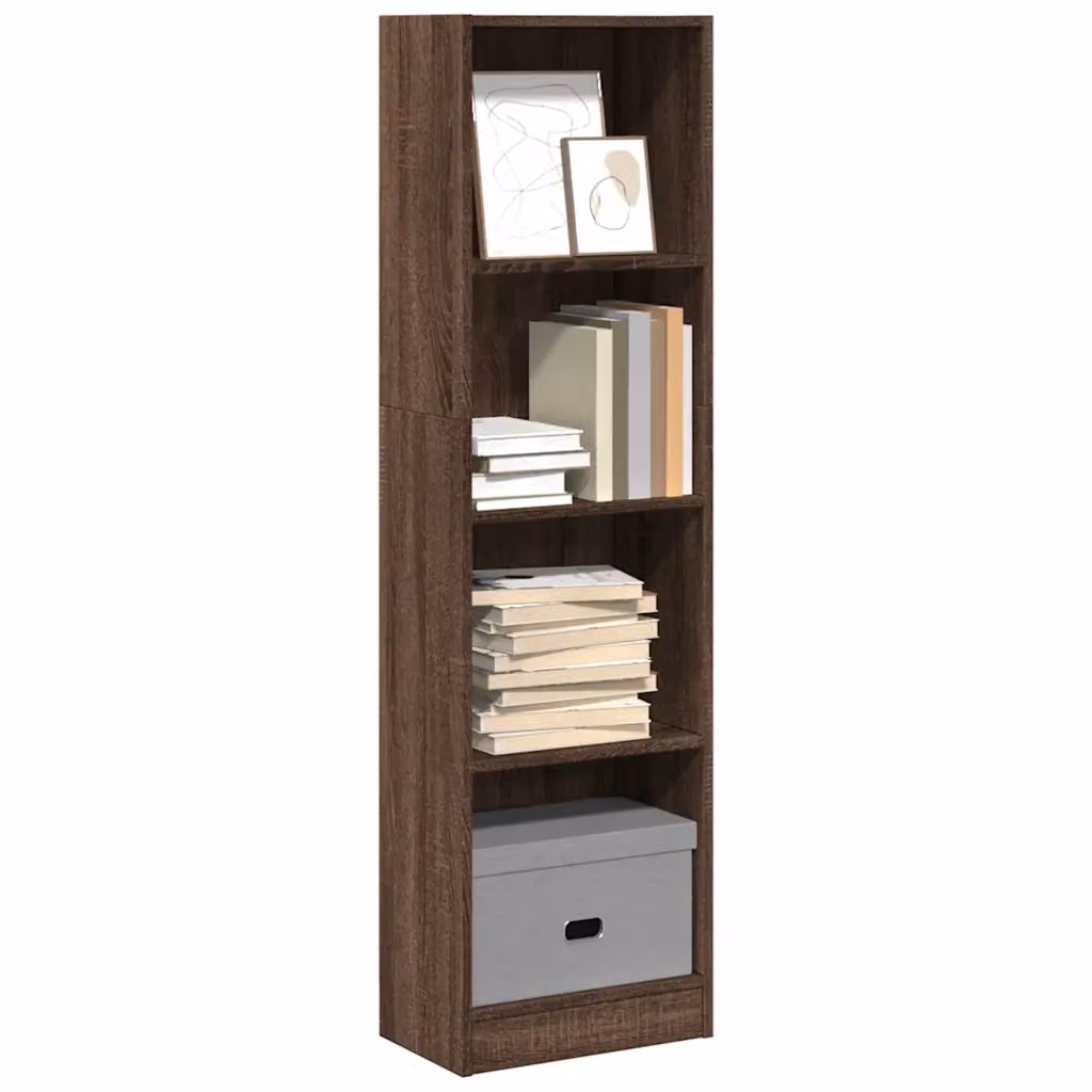Libreria moderna vidaXL in legno marrone con pannello posteriore, L 40 cm x P 24 cm x H 143 cm