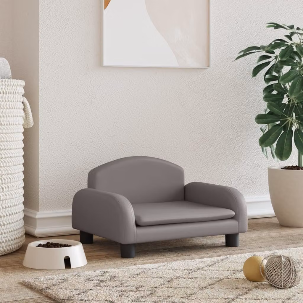 Letto per cani The Living Store grigio 50x40x30 cm in Pelle finta