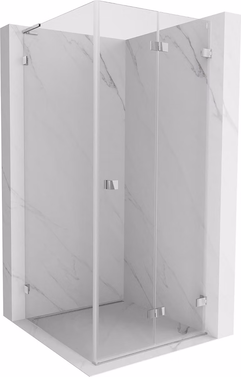 Mexen Lunar-F L cabina doccia pieghevole destra 100 x 100 cm, trasparente, cromo - 836L-100-100-01-00-P