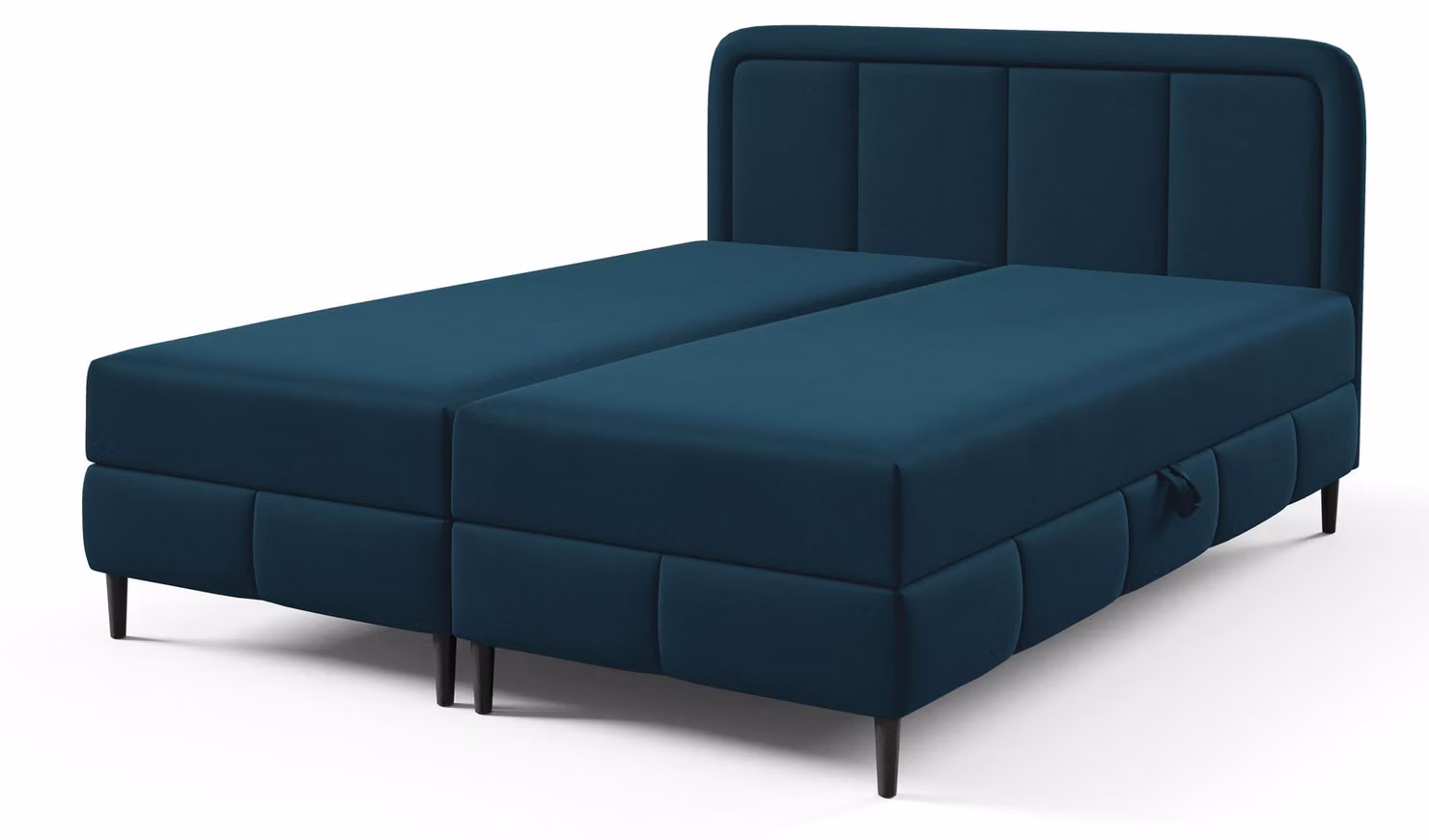 Letto con rete a molle, colore blu intenso, dimensioni 140 x 200 cm