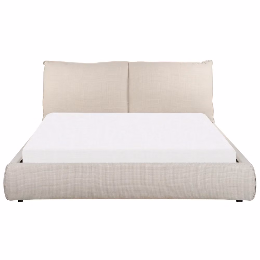 Letto matrimoniale Beliani in tessuto beige con testiera imbottita e stile classico L/P/H: 160 x 200 x 126 cm – 2