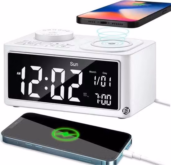 Radio con Sveglia DAB+ e FM, Bluetooth e USB-C, Colore Bianco