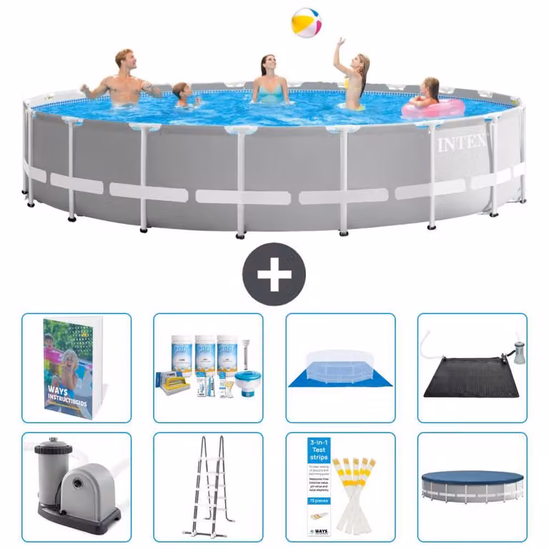 Struttura per piscina a forma di prisma - 610x132 cm - composta da 7 elementi - modello S632