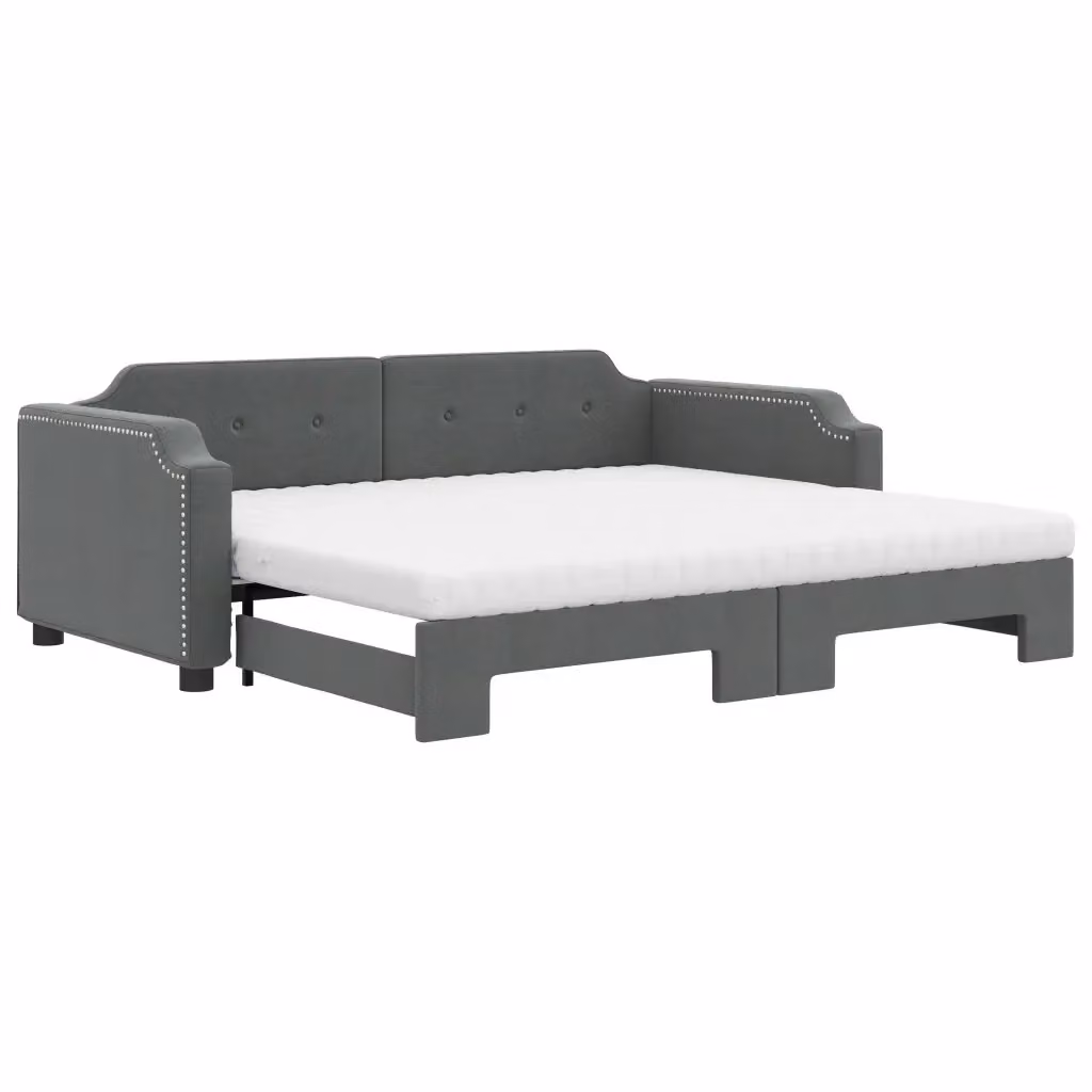 Divano Letto Estraibile vidaXL Grigio con Struttura Imbottita per Soggiorno e Camera da Letto – 2