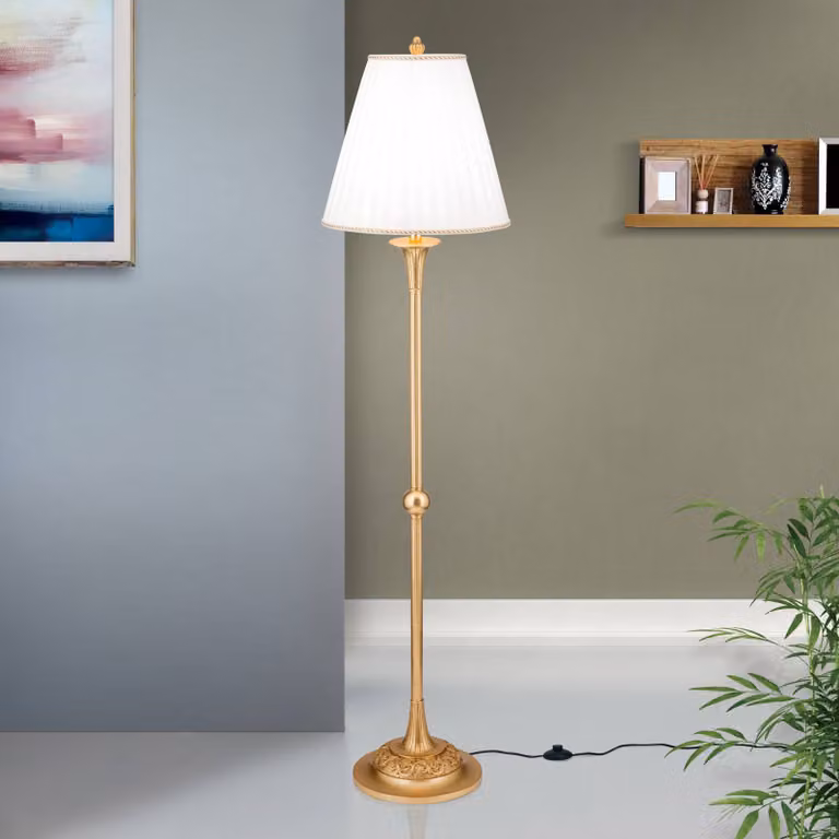 ORION Lampada da terra DONATA, Ottone / Oro, Soggiorno / Sala da pranzo, Plastica, Antico, Lampada da terra