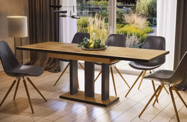 Endo-Möbel tavolo da pranzo Appia Special 130 - 210 cm bicolore tavolo a colonna allungabile tavolo da cucina (rovere Artisan)
