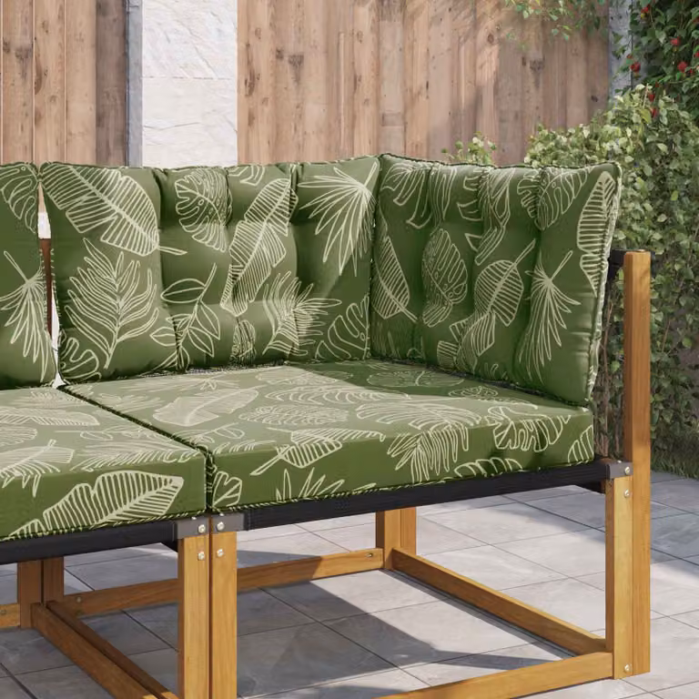 Cuscino per divano da esterno vidaXL verde con design floreale in poliestere e fodera rimovibile L: 43 cm, P: 43 cm