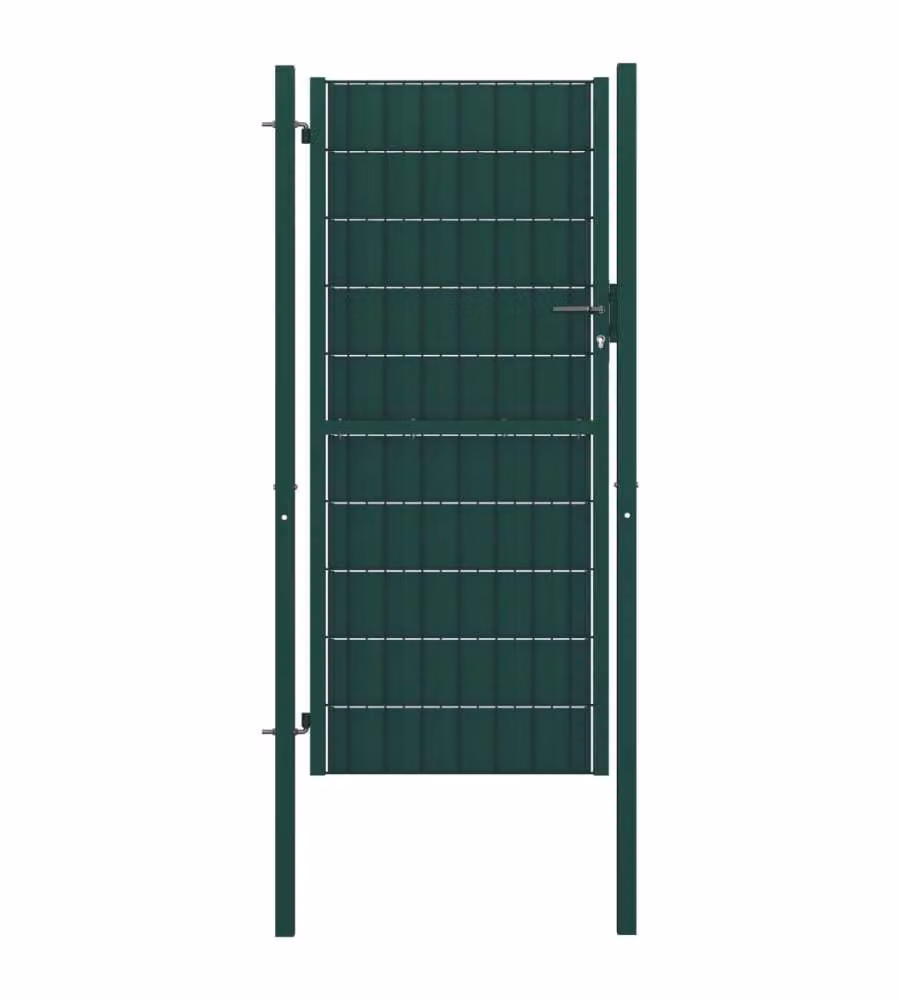 Cancello per Recinzione in PVC e Acciaio 100x164 cm Verde
