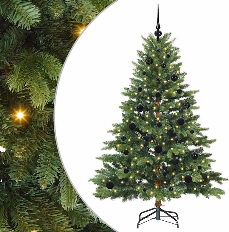 Albero di Natale artificiale con 150 LED Verde 150 cm PE e PVC