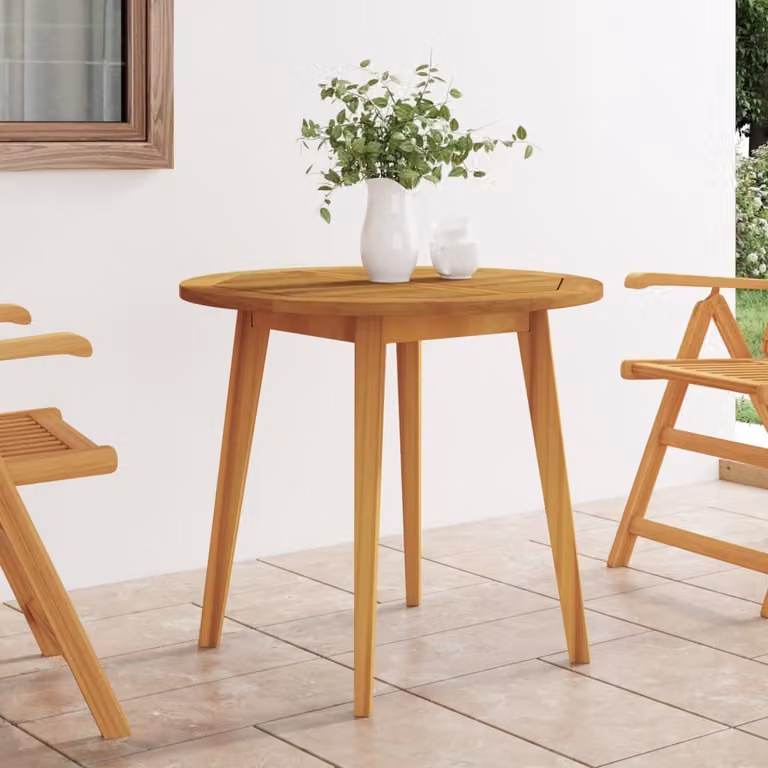 The Living Store tavolo da giardino Ø85x75 cm in legno massiccio di acacia