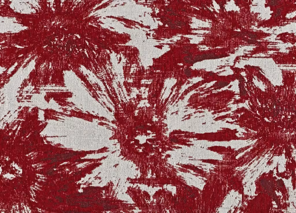 Tappeto Salotto Velour Antiscivolo con Disegno Floreale Fior Di Loto Suardi Rosso L: 200 cm, P: 280 cm – 2
