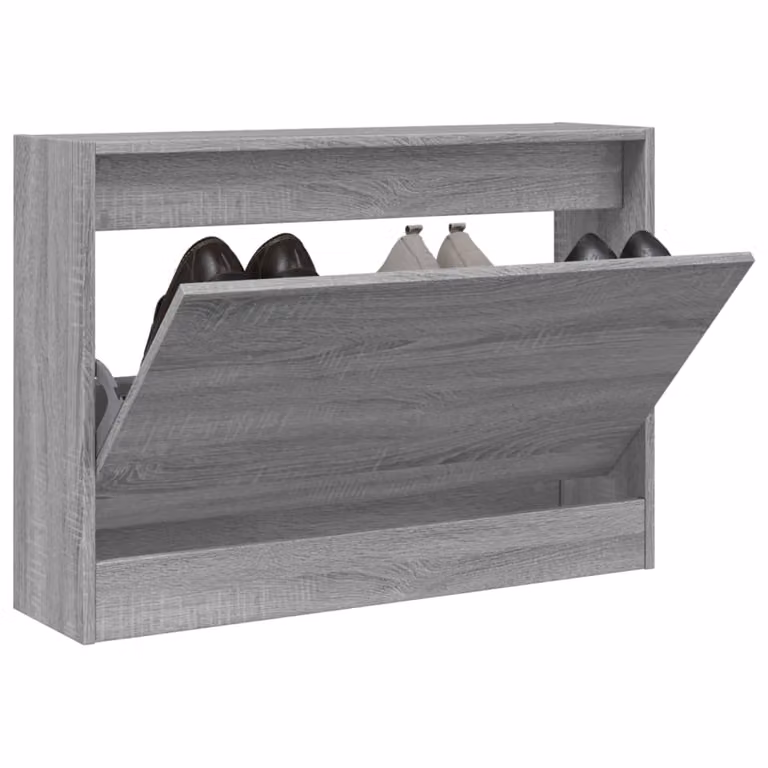 Scarpiera a parete moderna vidaXL in legno grigio L: 80 cm, P: 21 cm, H: 57 cm