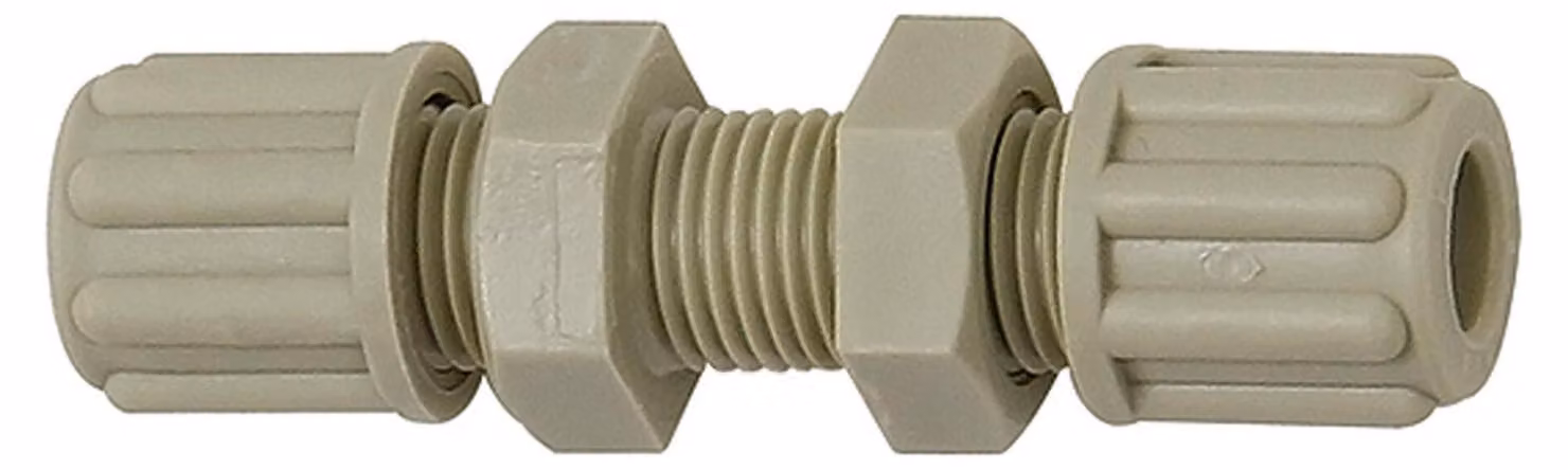 Raccordo a paratia diritto Riegler, M16x1,5, per tubo 8/10 mm, SW 22, PP