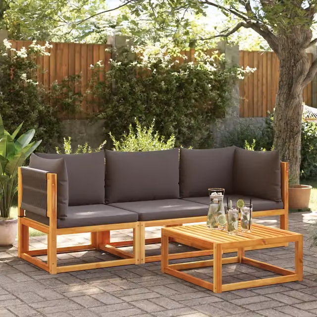 Set di divani da giardino 3 pz con cuscini in legno di acacia 3278831