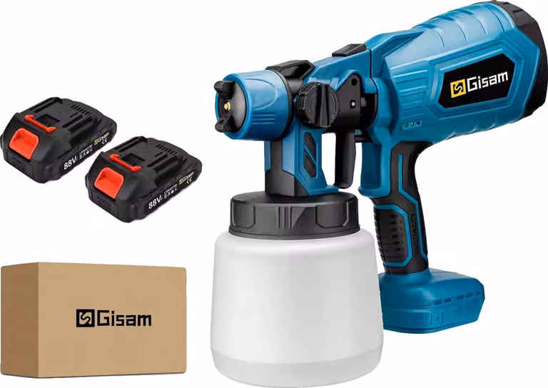 Pistola a spruzzo elettrica, capacità 1000 ml, alta efficienza, 2 batterie piccole Blu