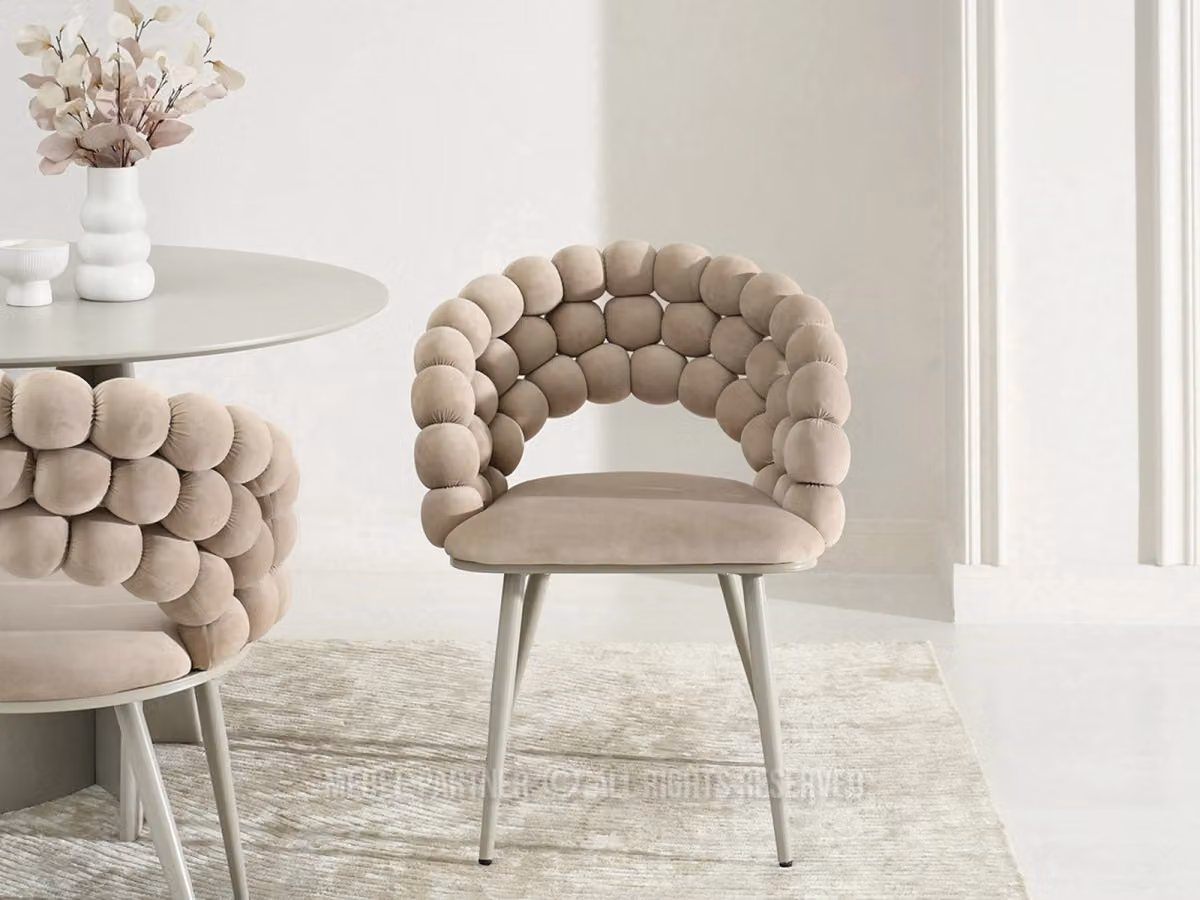 Sedia da pranzo design NAHIDA - beige / grigio