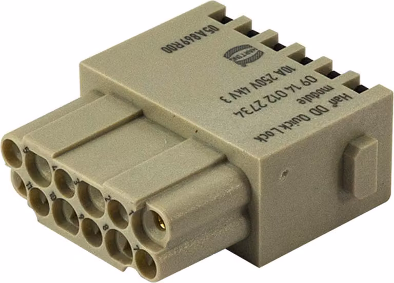 HARTING Han DD modulo inserto femmina (F) connessione Quick-Lock, 12 poli 250 V, 10 A - 1 pezzo