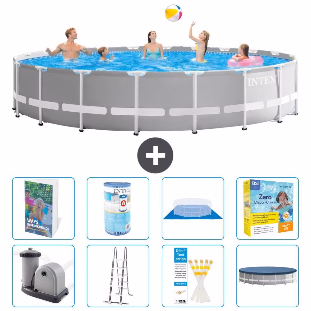 Struttura per piscina a forma di prisma - 610x132 cm - composta da 7 elementi - modello S572