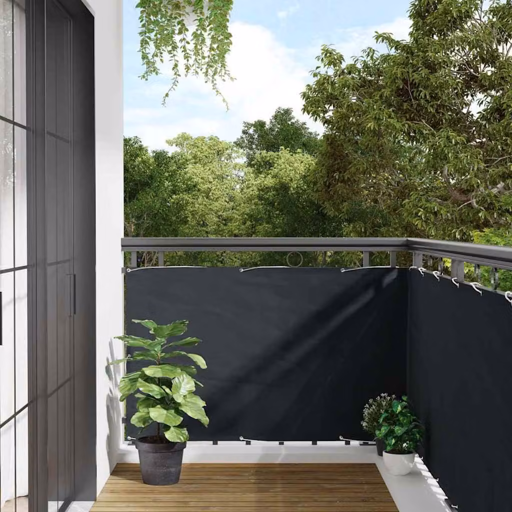 vidaXL Paravento da Balcone Antracite in Tessuto Oxford e Alluminio L: 300 cm, H: 90 cm