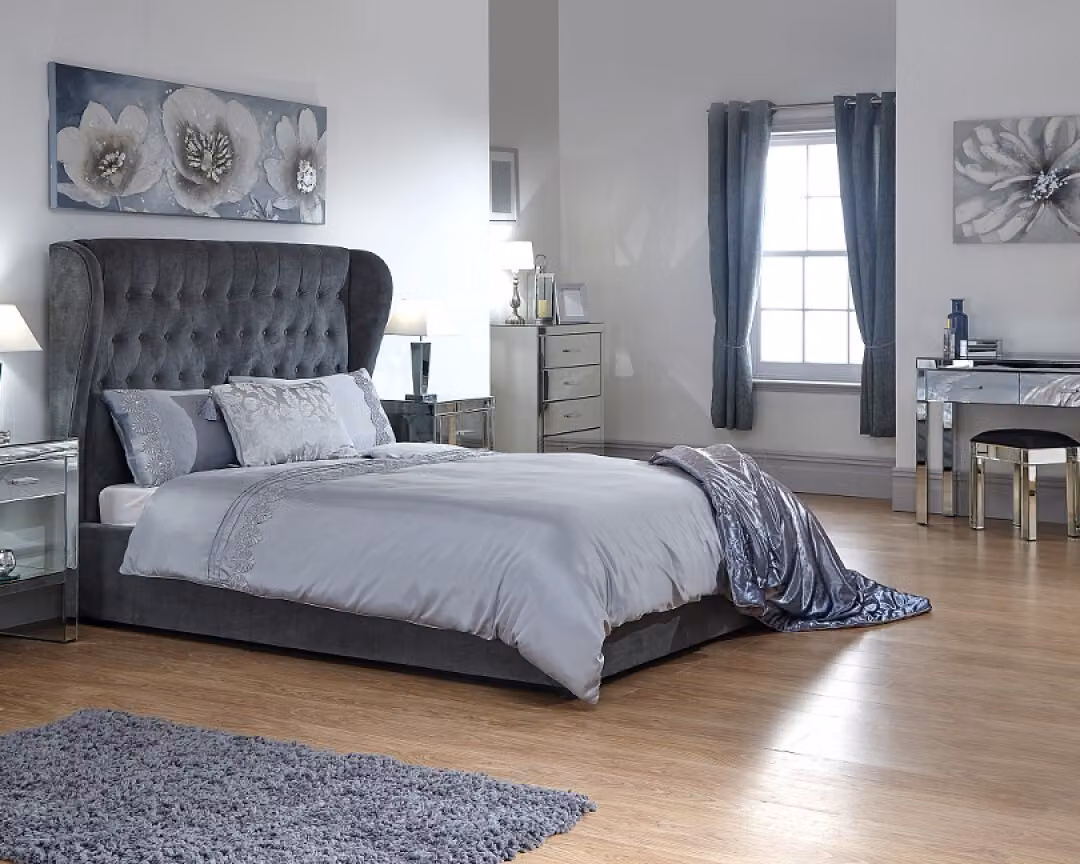 Chesterfield Designer Bett Schlafzimmer Leder Polster 140/160/180/200 cm