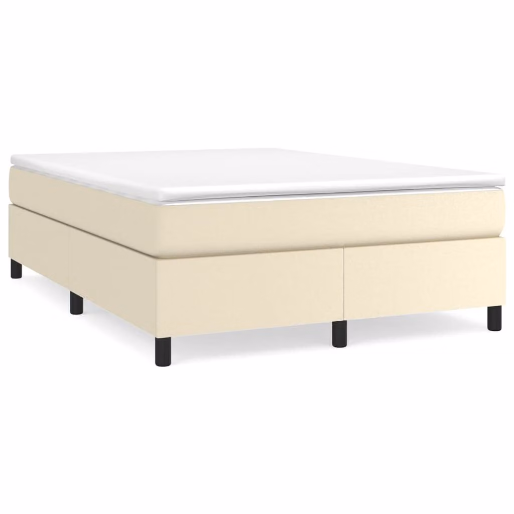Giroletto a Molle con Materasso Crema 180x200 cm in Pelle finta