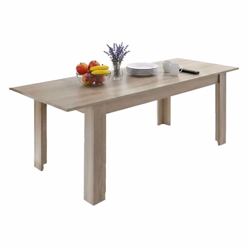 Tavolo da pranzo allungabile Takumi DMORA in rovere, modello consolle rettangolare con ripiano estensibile, L: 137 cm, P: 90 cm, H: 79 cm – 2