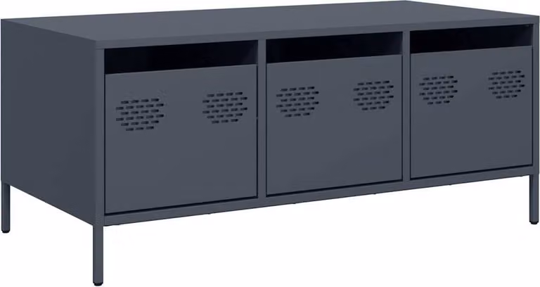 Tavolino Antracite 101,5x50x43,5cm in Acciaio Laminato a Freddo