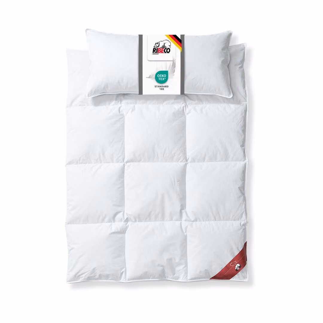 RIBECO GERMANIA piumino Johanna 135x200 cm e cuscino 40x80 cm in un set di 2 -piumino e cuscino in piuma e piumino, normale