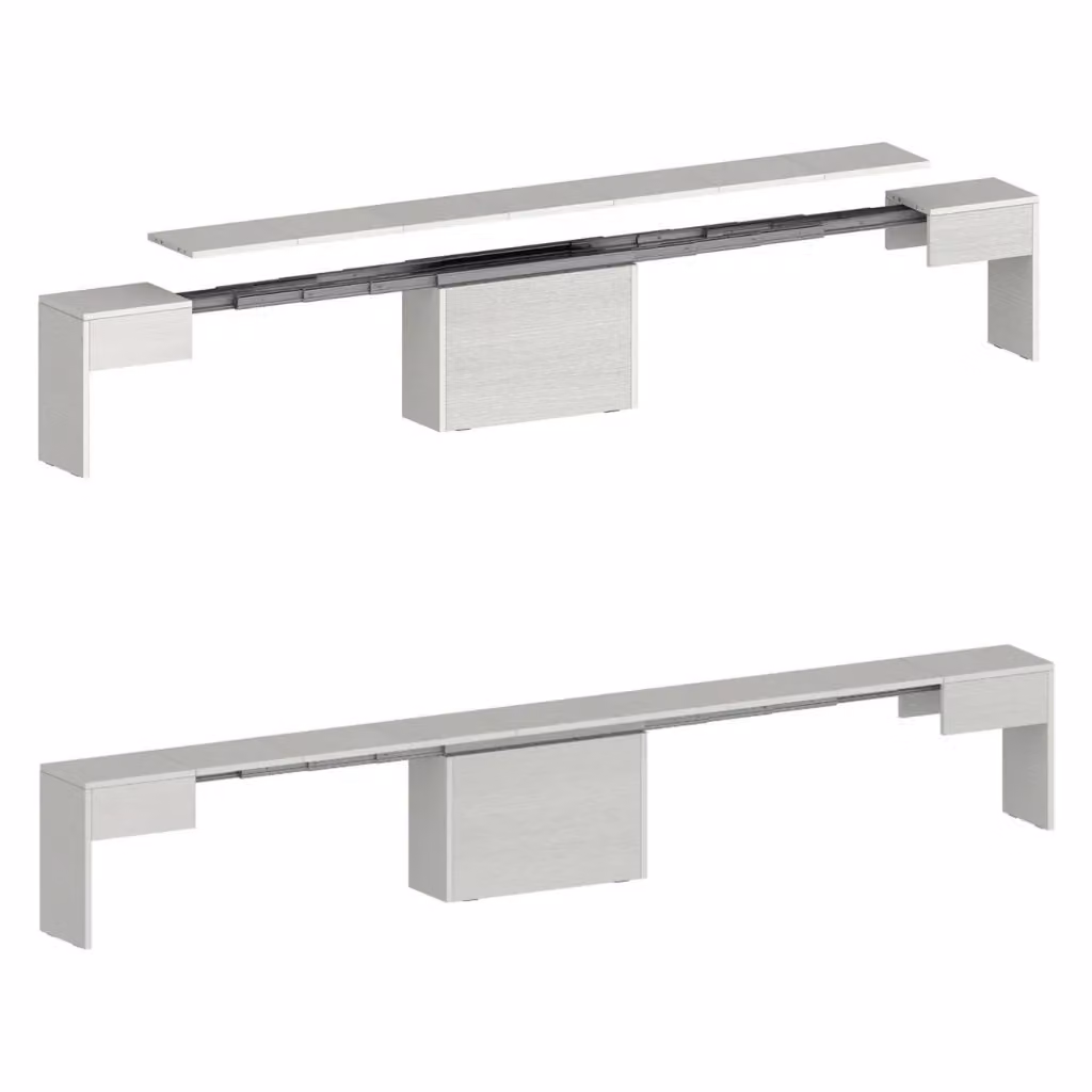 Panca DMORA bianca per tavolo da pranzo, seduta singola allungabile, L: 290 cm, H: 45 cm, P: 25 cm – 2