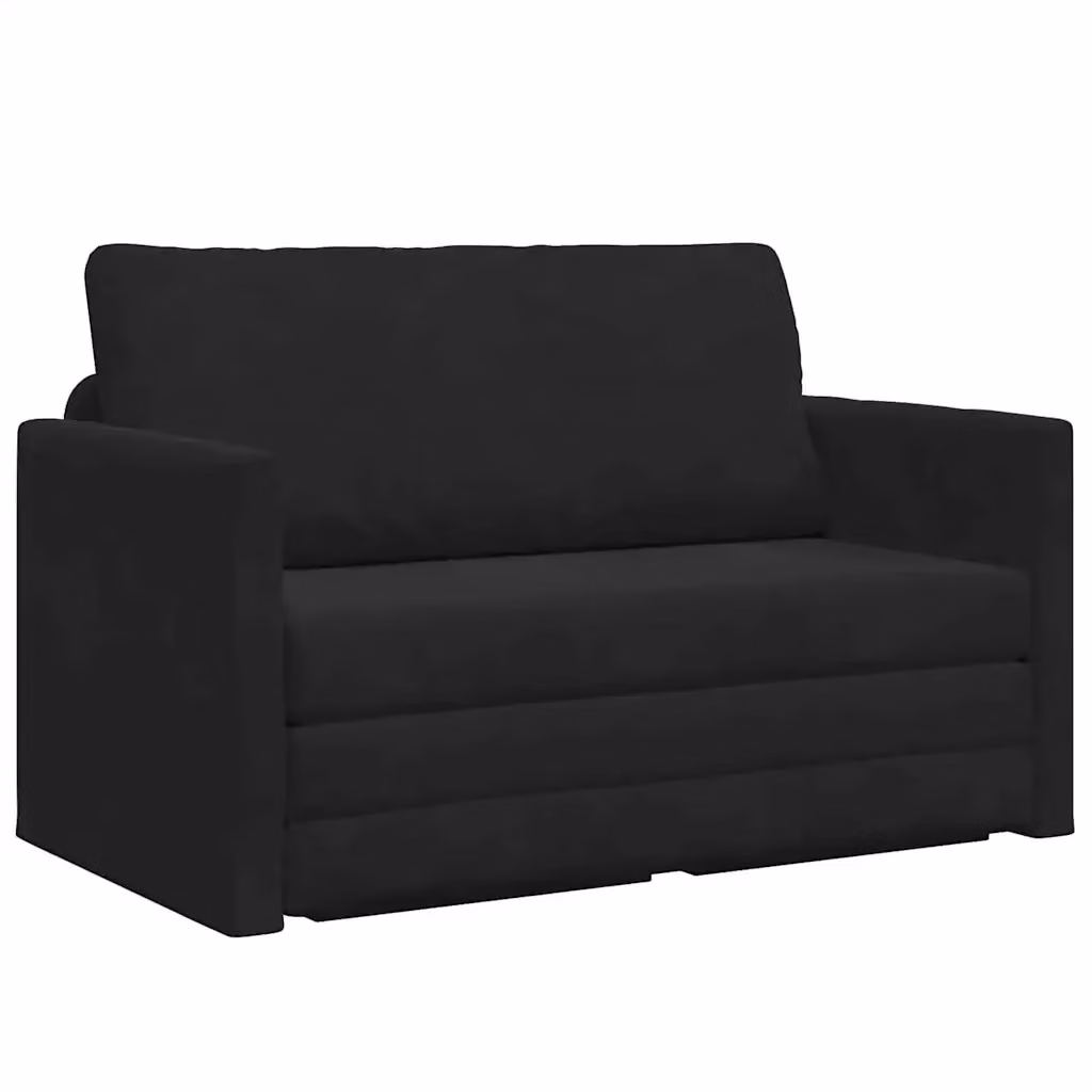 Divano letto moderno vidaXL in velluto nero L: 124 cm, P: 71 cm, H: 78 cm – 2