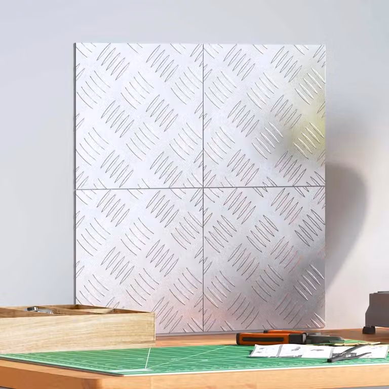 Set di 4 gradini per scale quadrati vidaXL in alluminio color argento, 20 x 20 cm
