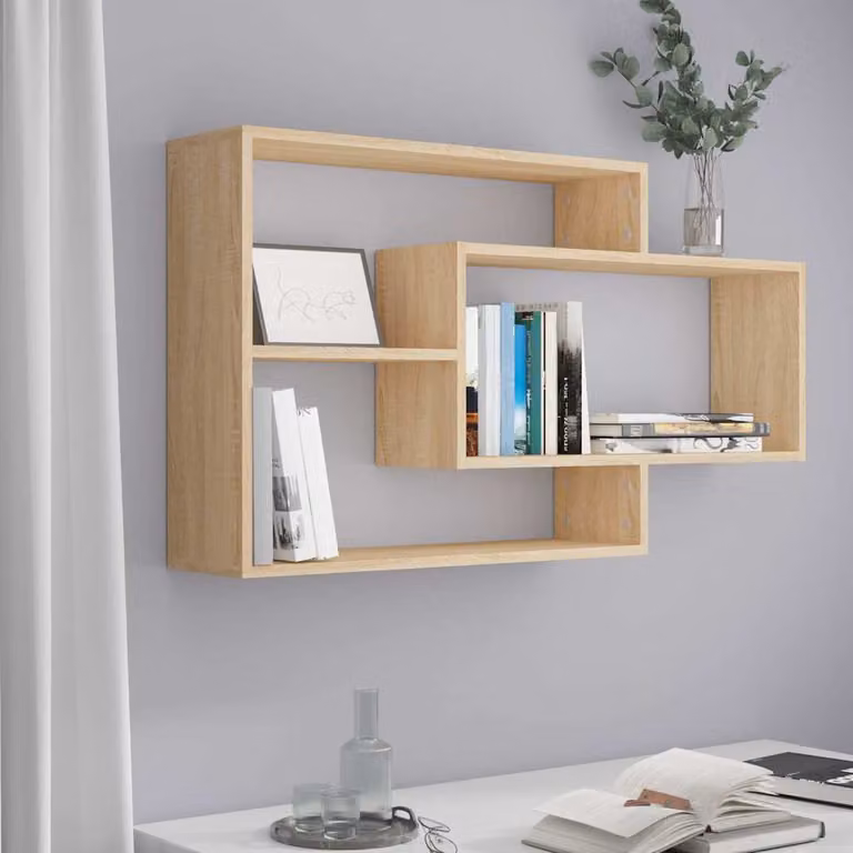 vidaXL Mensole a Muro in Legno MDF Rovere, L 104 cm x P 20 cm x H 58,5 cm