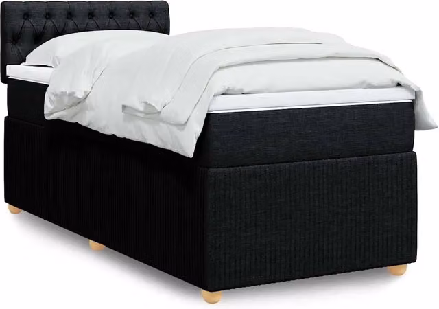 Giroletto a Molle con Materasso Nero 90x200 cm in Tessuto 3289648