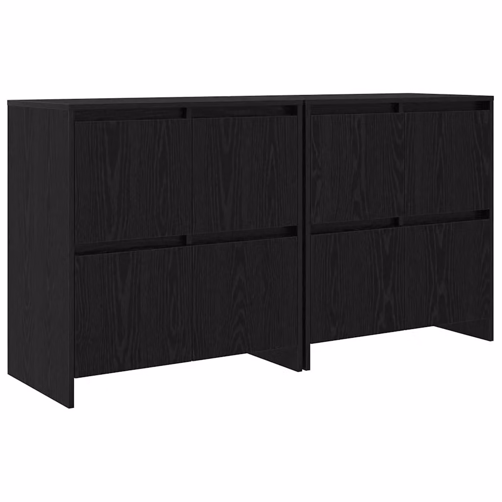 Set di 2 Sideboard moderni vidaXL in rovere nero opaco L/P/H: 70 x 41 x 75 cm – 2