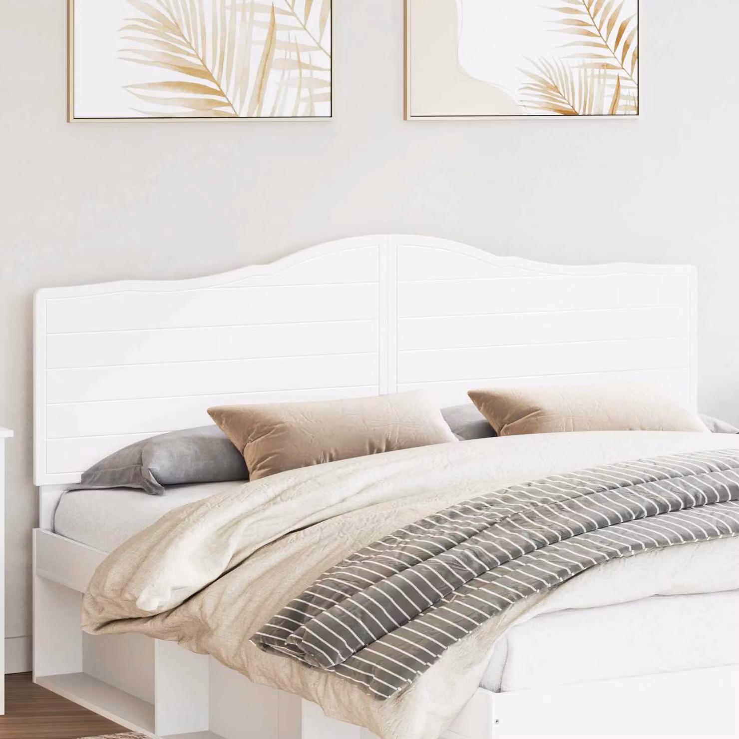 Testiera per letto moderna vidaXL in legno ingegnerizzato bianco