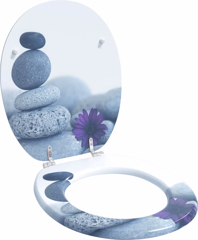 Sedile per toilette con chiusura morbida Grigio 44 x 38 cm