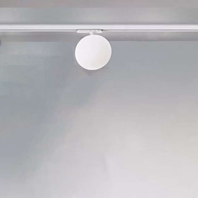 Plafoniera a Sfera per Binario Perenz in Metallo e Vetro Bianco con LED da 24W 3000K Luce Bianco Caldo