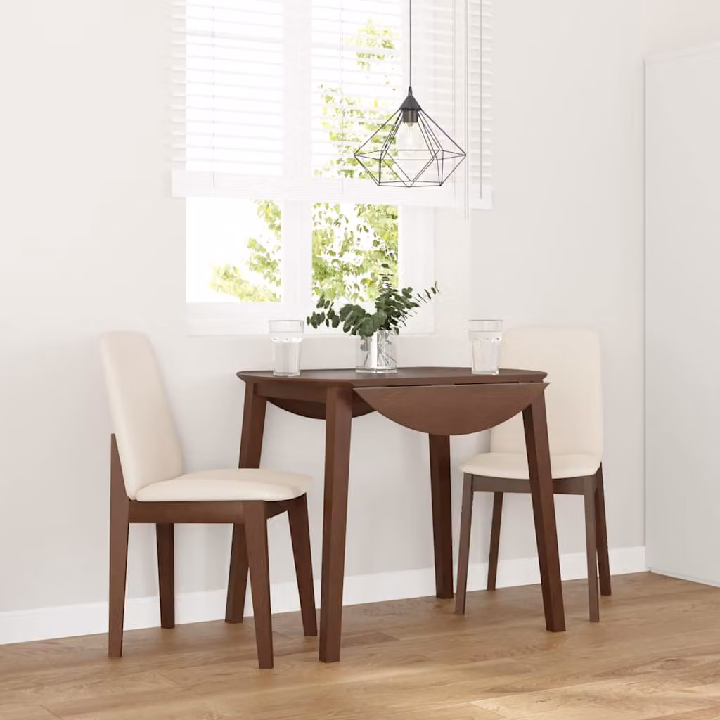 Set di 2 sedie da pranzo con cuscini vidaXL in legno di hevea massello marrone
