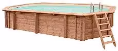 Piscina fuori terra rettangolare in legno PISCINE ITALIA modello JARDIN 814 con liner color sabbia e filtro, L: 460 cm, P: 260 cm, H: 138 cm