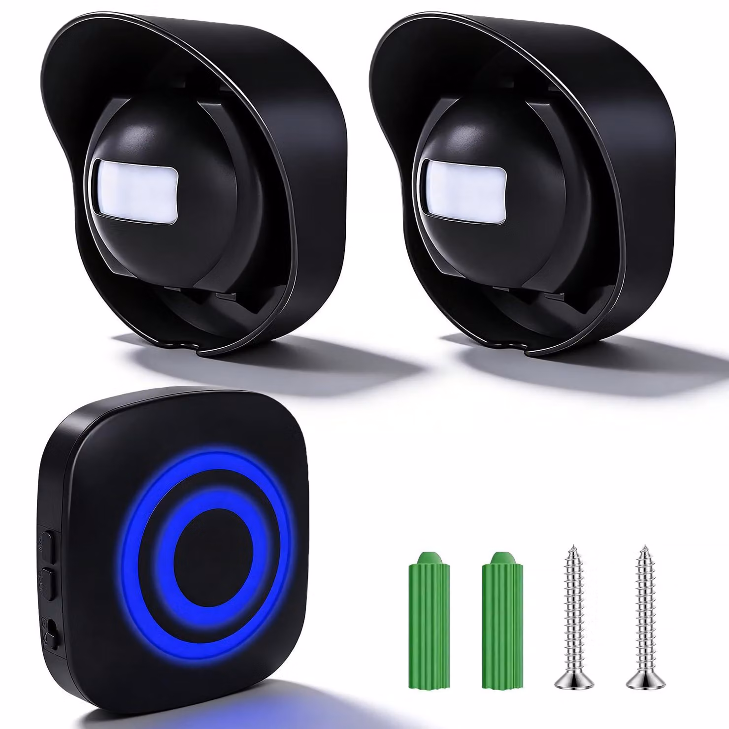 Sensore di movimento wireless con 2 sensori PIR - portata di 200 metri - da montare a parete