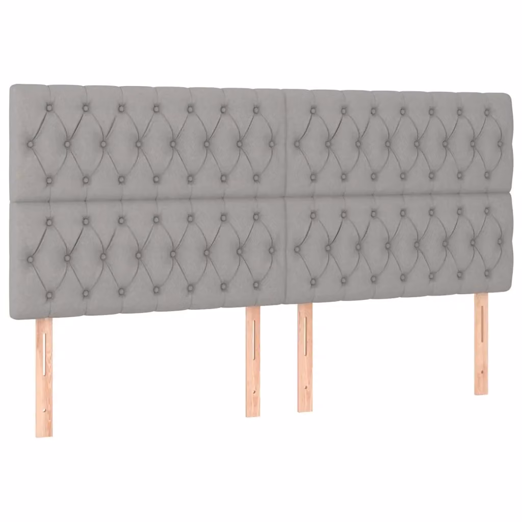 Testiera decorativa Design Mania in tessuto grigio con struttura in legno di larice L: 200 cm, P: 7 cm, H: 118-128 cm – 2