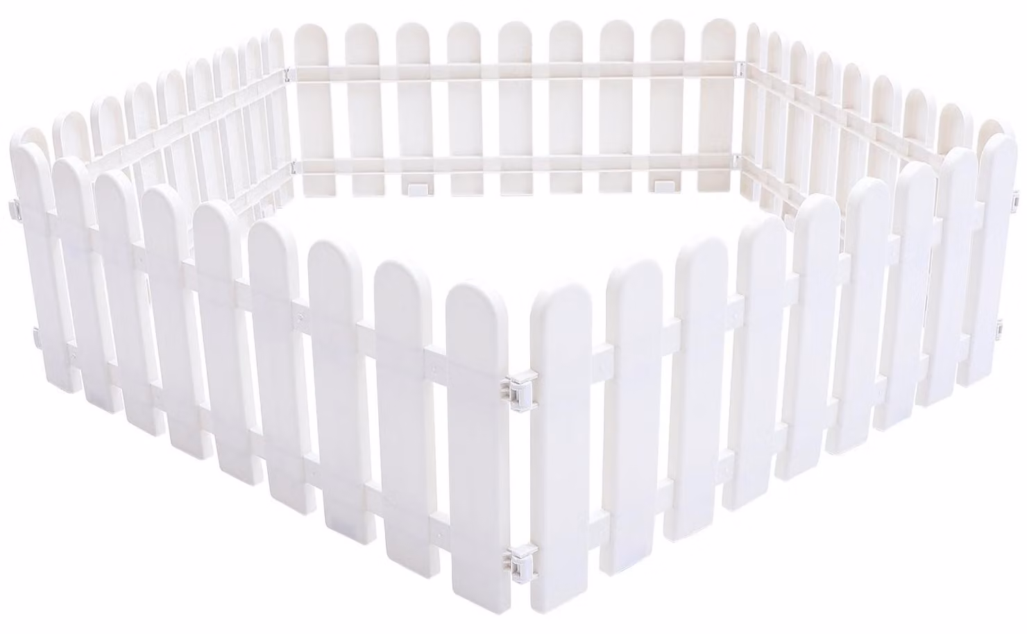 Solidchoice - 5 recinzioni da giardino in plastica bianca