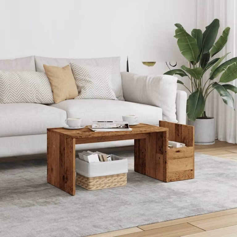Maison Exclusive - Tavolino effetto legno antico 90x45x35 cm Materiale ligneo