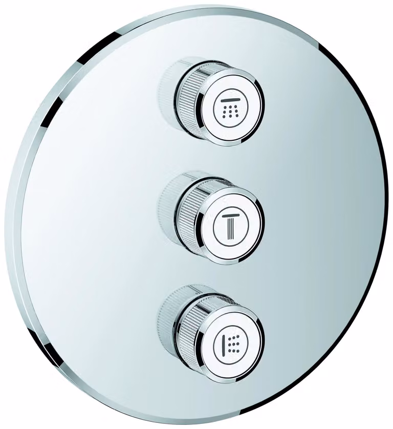 Grohe Grohtherm SmartControl vanne à 3 voies dissimulée, rosace murale ronde, 29122000, 29122000